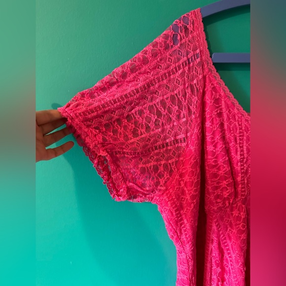 Torrid Betsey Johnson 3X plus size pink stretchy lace dress - Picture 4 of 5
